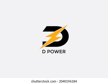 D power Abstract D letter Modernes anfängliches Tech-Logo-Design 