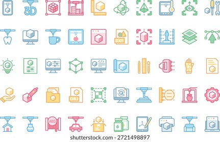 D Printing And Technology Icons Simple vector icon. Illustration symbol design template for web mobile UI element.
