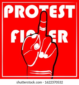 d and protest for reivindicative poster finger protest