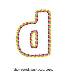 D Puzzle Letter Logo Icon Design