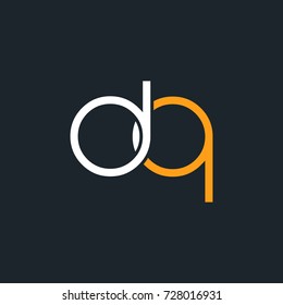 D Q  double letter logo rounded design vector