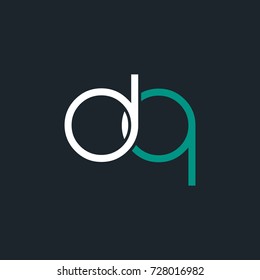 D Q  double letter logo rounded design vector