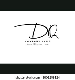 D Q DQ Initial letter handwriting and signature logo. Beauty vector initial logo .Fashion, boutique, floral and botanical