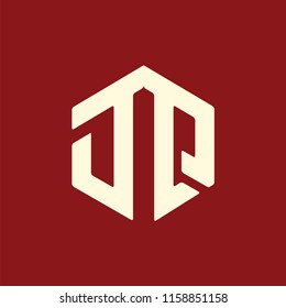 D Q Initial letter hexagonal logo vector