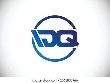 D Q Initial letter logo design, Creative Modern Letters Vector Icon Logo Illustration.