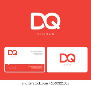 D & Q joint logo bold letters design with business card template