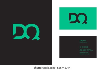 D Q joint logo letter icon template