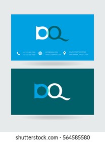 D & Q Letter logo design vector element Business card