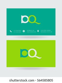 D & Q Letter logo design vector element Business card