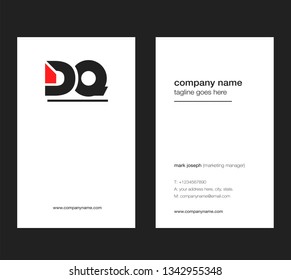 D & Q letters Joint logo icon with business card vector template.
