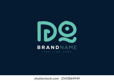 Design dos logotipos D e Q. Monograma de logotipo de letras abstratas DQ. Este design de logotipo é o processo de criação de um símbolo visual que representa uma marca, empresa ou indivíduo.