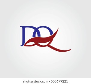 D and Q Swoosh Initial Logo Vector