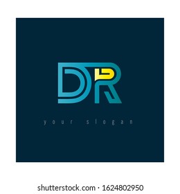 D & R, D R alphabet letters joint logo gradient abstract vector