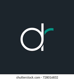 D R  double letter logo rounded design vector