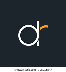 D R  double letter logo rounded design vector