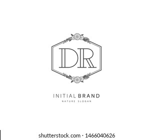 D R DR Beauty vector initial logo, handwriting logo of initial signature, wedding, fashion, jewerly, boutique, floral and botanical with creative template for any company or business.