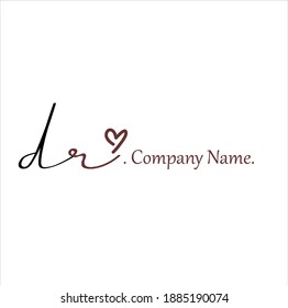 D R DR Initial handwriting or handwritten logo for identity