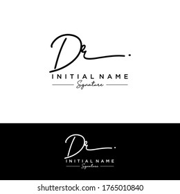 D R DR Initial letter handwriting and signature logo.