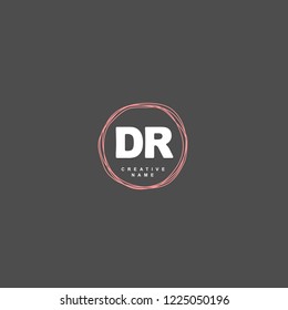D R DR Initial logo template vector
