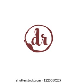 D R DR Initial logo template vector