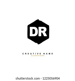 D R DR Initial logo template vector