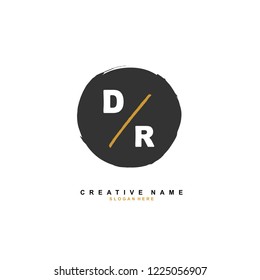 D R DR Initial logo template vector