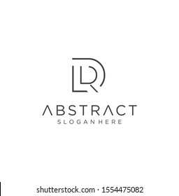 D R Monogram Letter Logo With Thin Black Monogram Outline Contour. Modern Trendy Letter R D Logo Design Vector Illustration.