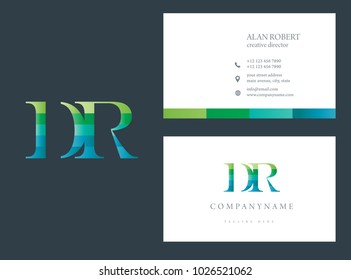 D & R multi color letter logo with business card template