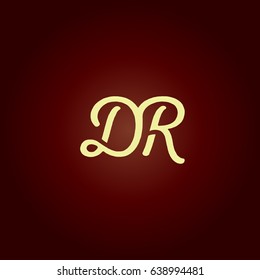 D R running letter joint logo vector template