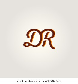 D R running letter joint logo vector template