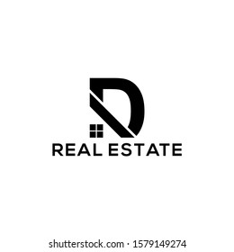 D real estate logo design vector