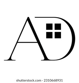 A D Real estate logo with shape Latter for you and your company