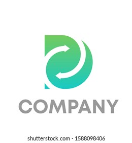 d recycle logo icon design template sign