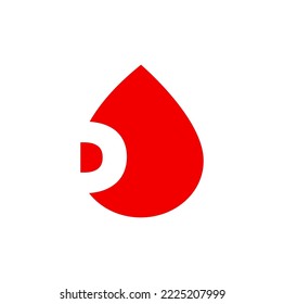 D with red drop icon. D drop.