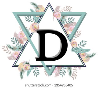 D, Romantic Triangle Alphabet.