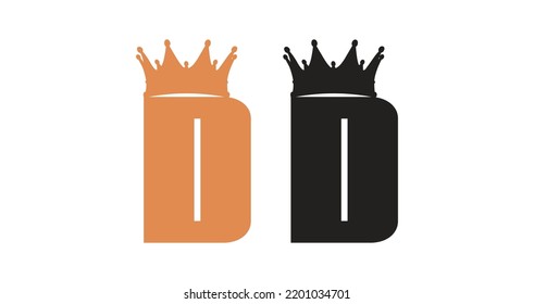 D  Royal Logo Vector Icon Symbol Template. Princess Logo Vector. Crown Logo