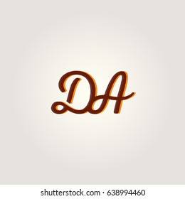 D A running letter joint logo vector template