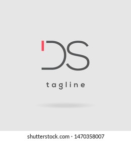 D & S double letter logo design vector template