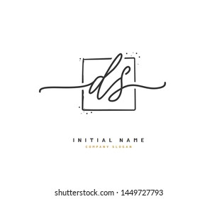 D S DS Beauty vector initial logo, handwriting logo of initial signature, wedding, fashion, jewerly, boutique, floral and botanical with creative template for any company or business.