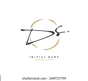 D S DS Beauty vector initial logo, handwriting logo of initial signature, wedding, fashion, jewerly, boutique, floral and botanical with creative template for any company or business.