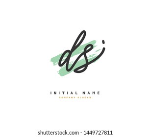 D S DS Beauty vector initial logo, handwriting logo of initial signature, wedding, fashion, jewerly, boutique, floral and botanical with creative template for any company or business.