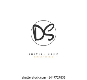 D S DS Beauty vector initial logo, handwriting logo of initial signature, wedding, fashion, jewerly, boutique, floral and botanical with creative template for any company or business.
