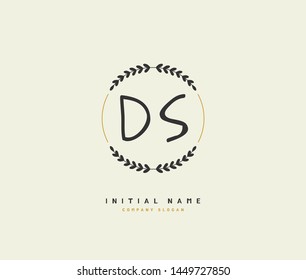 D S DS Beauty vector initial logo, handwriting logo of initial signature, wedding, fashion, jewerly, boutique, floral and botanical with creative template for any company or business.