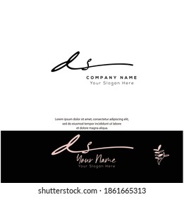 
D S DS Erstmalige Handschrift und Logo der Unterschrift. Schönheit, Vektoranfängliches Logo .Mode, Boutique, Blumen und botanisch
