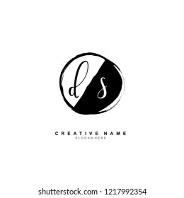D S DS Initial logo template vector