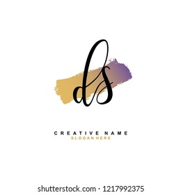 D S DS Initial logo template vector