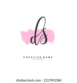 D S DS Initial logo template vector