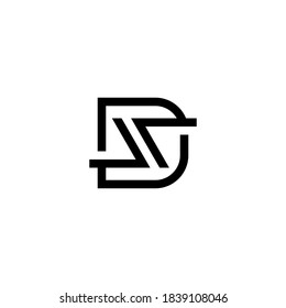 d s ds sd initial logo design vector graphic idea creative