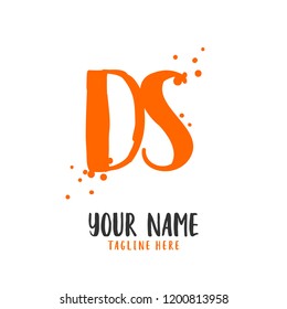 D S Handwritten logo template
