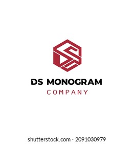 D S initial company illustration logo design. monogram design
